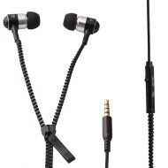 zipper earphones black